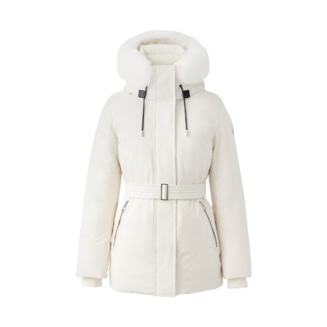 (W) 맥카지 제니 투인원 다운 파카 리무버블 빕 앤 쉽스킨 트림 크림((W) Mackage Jeni 2-In-1 Down Parka With Removable Bib And Sheepskin Trim Cream)