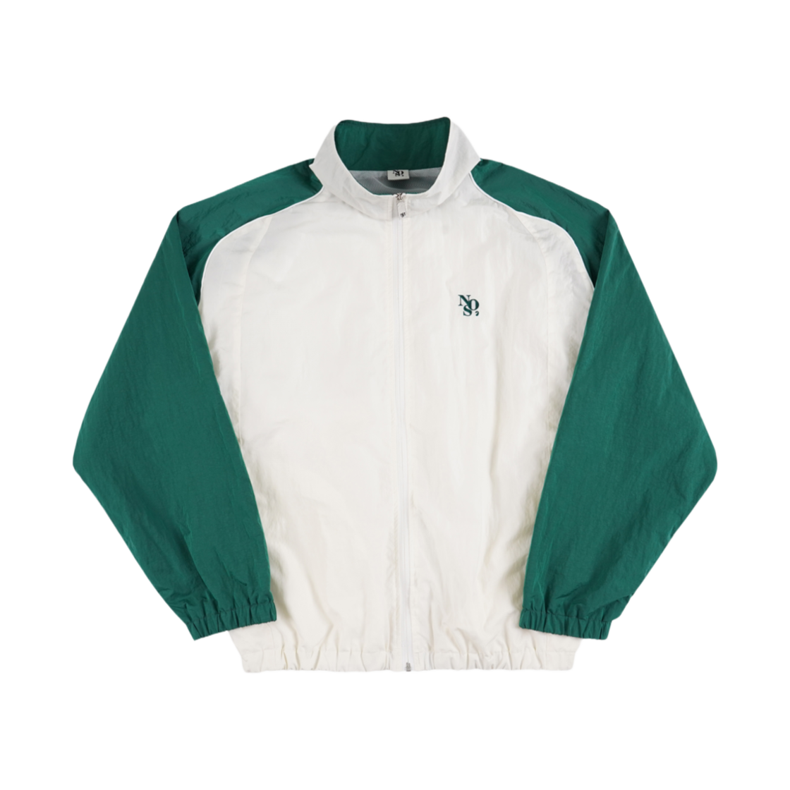 - NOS7 Side Color Combination Windbreaker Green Ivory