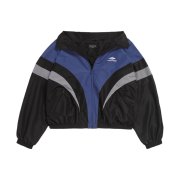 Balenciaga 3B Sports Icon Off Shoulder Tracksuit Jacket Black Navy