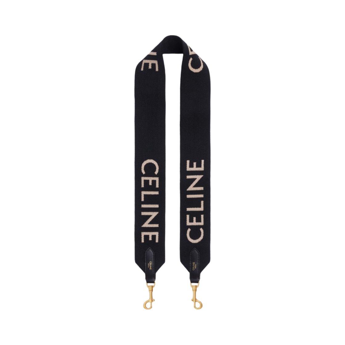 셀린느 롱 울 셀린느 자카드 스트랩 블랙 화이트(Celine Long Strap in Wool with Celine Jacquard Black White) - 1