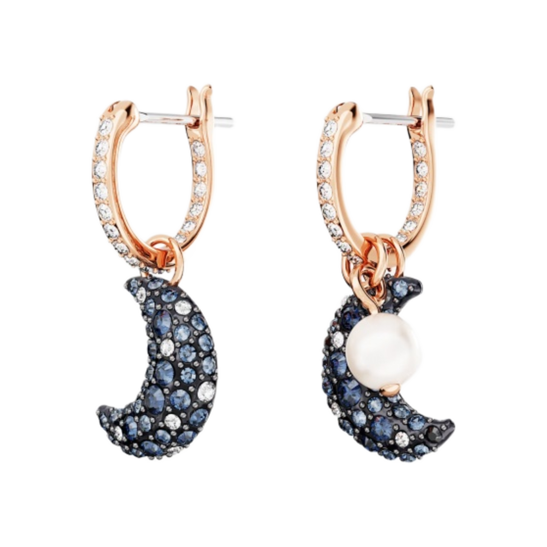 5671569 (W) Swarovski Luna Drop Earrings Multicolored Rose Gold Plated