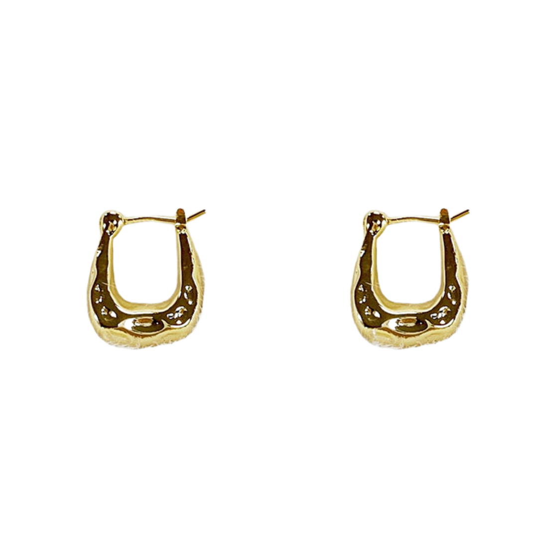 L243MER030_01 lovememonster Horse Hoof Earrings Gold