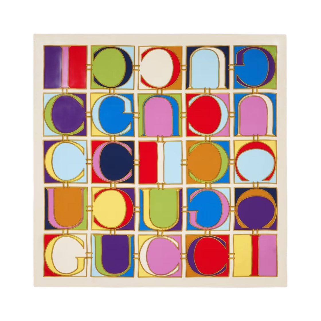 (W) 구찌 팝 프린트 실크 까레 멀티컬러 아이보리((W) Gucci Pop Print Silk Carre Multicolor Ivory) - 1