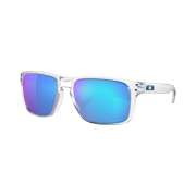 Oakley Holbrook XL Polished Clear Frame Prizm Sapphire Polarized Lenses High Bridge Fit