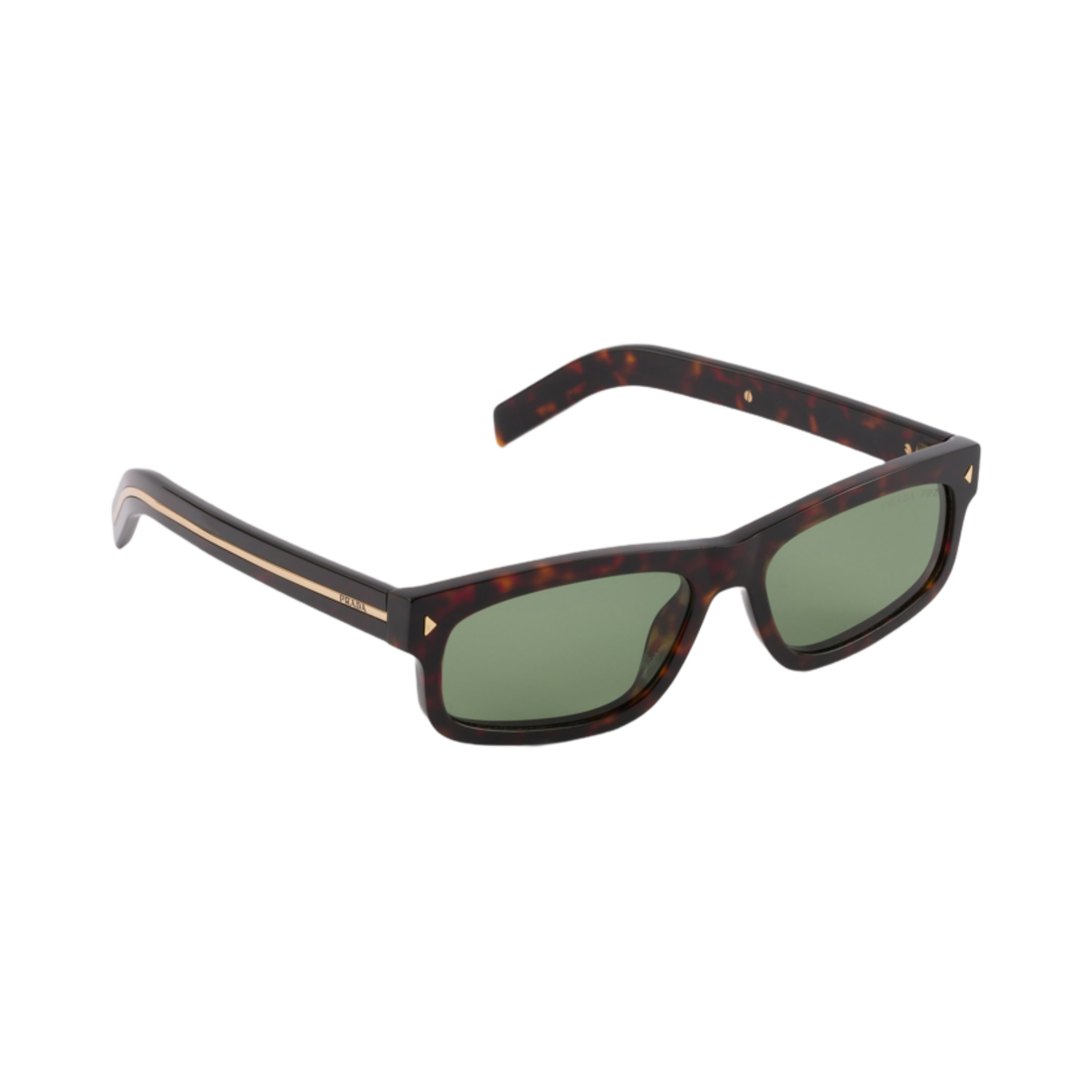 프라다 선글라스 더 아이코닉 메탈 플라크 윌로우 그린 렌즈(Prada Sunglasses with The Iconic Metal Plaque Willow Green Lenses)