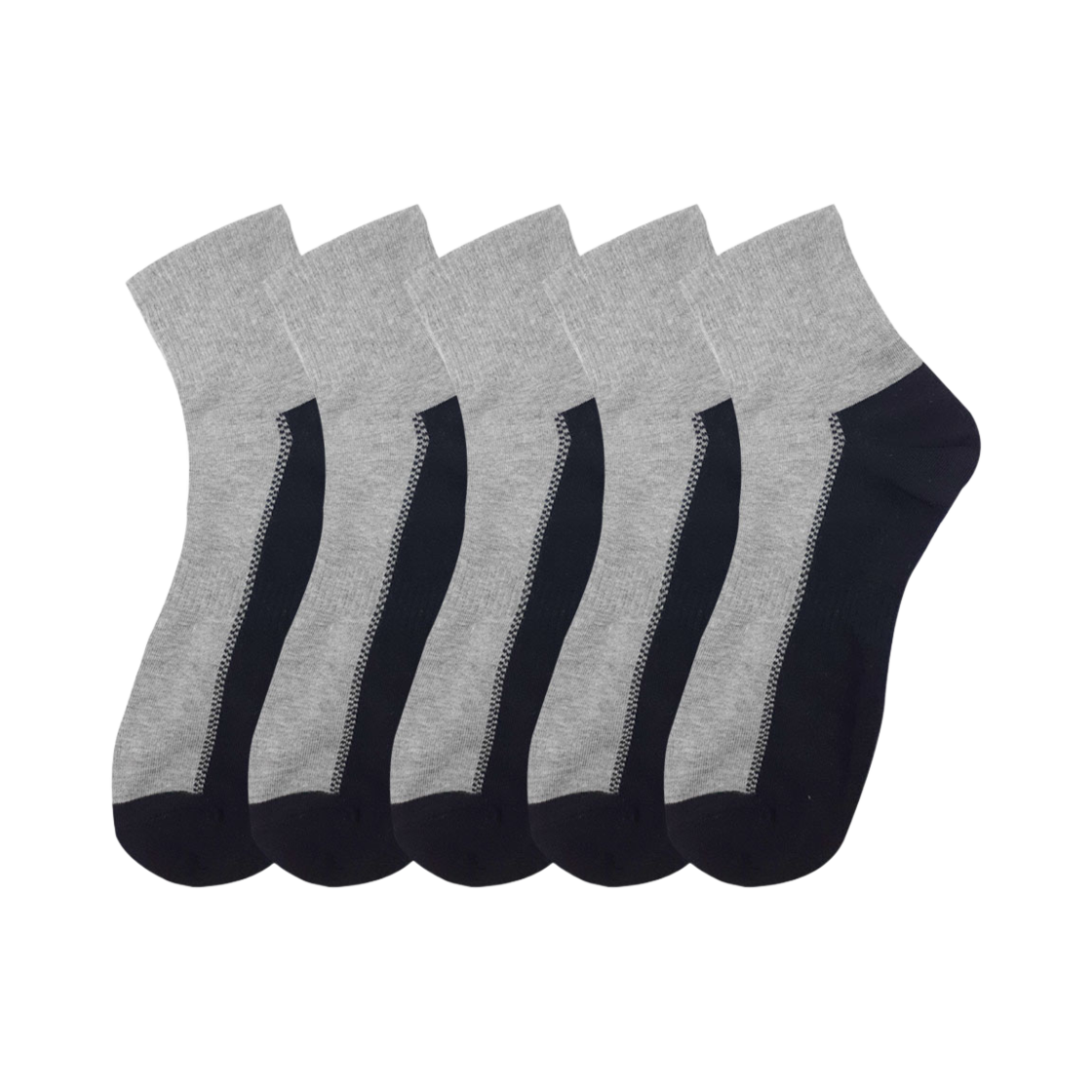 A-TTM-BK-M [3% 적립] Aone Minimal Two-Tone Mini Socks 5-Pack Black