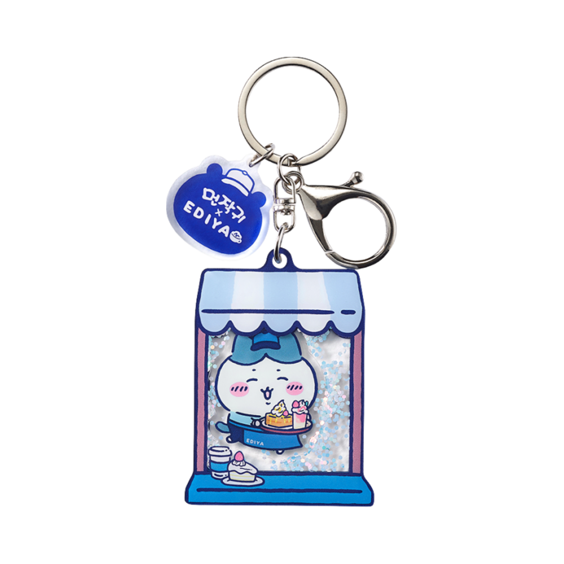 이디야 x 먼작귀 메이트 하치와레 워터볼 키링(Ediya x Chiikawa Mate Hachiware Water Ball Keyring) - 1