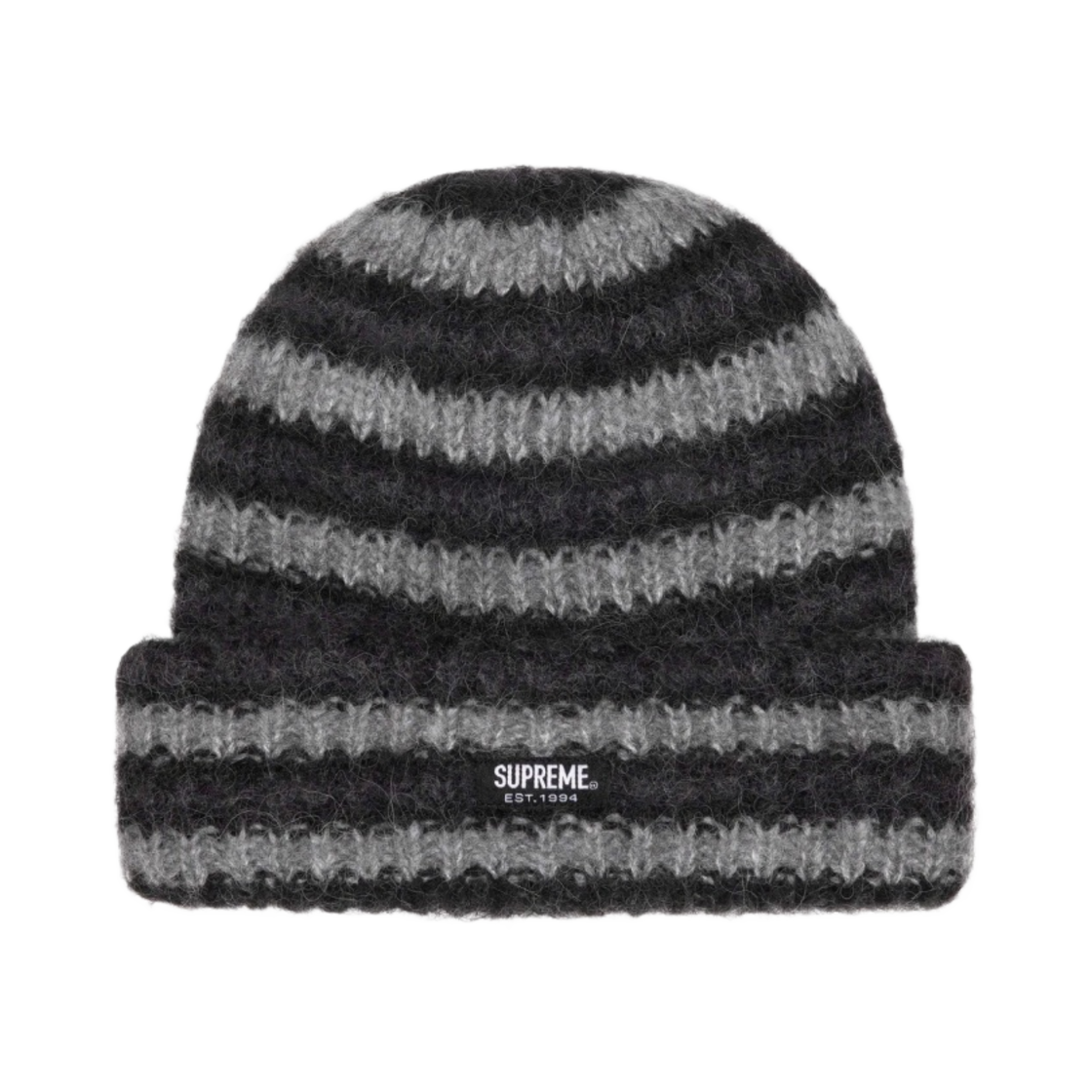 슈프림 루즈 스트라이프 비니 블랙 - 23FW