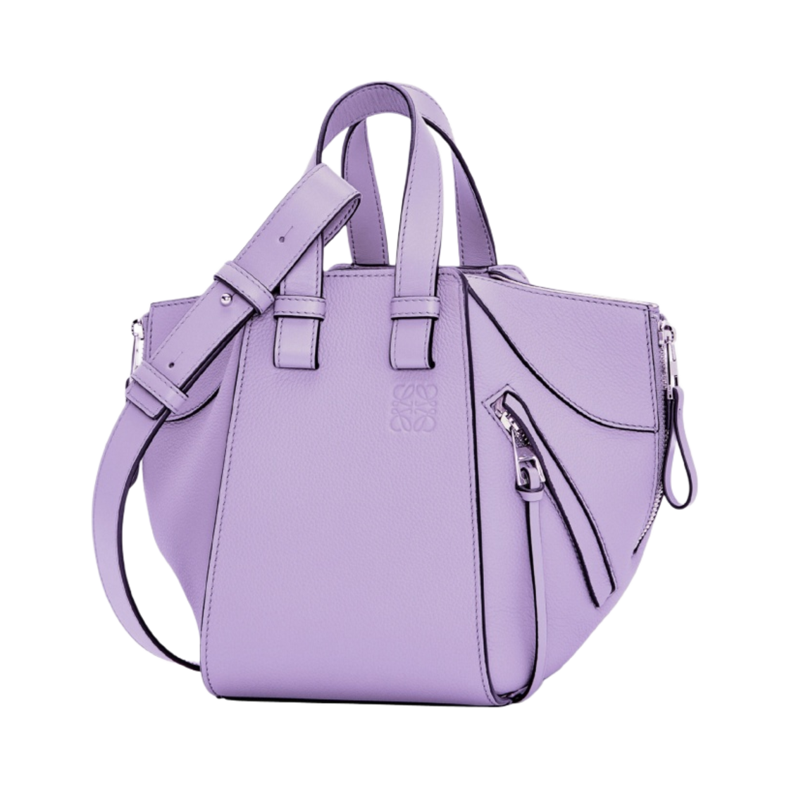 로에베 컴팩트 해먹백 소프트 그레인드 카프스킨 라이트 모브(Loewe Compact Hammock Bag in Soft Grained Calfskin Light Mauve) - 2