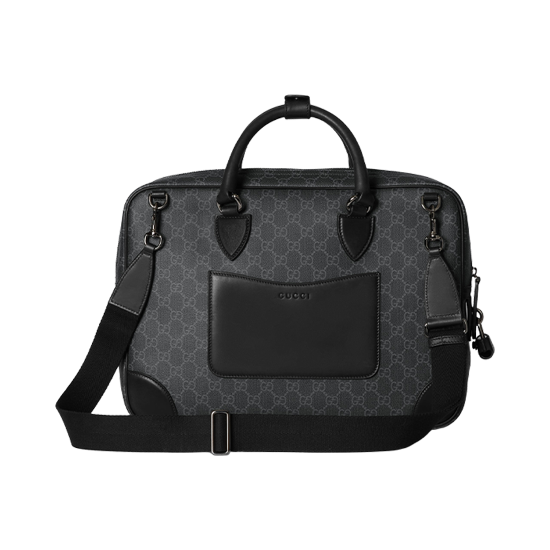 821149-FAED4-1000 Gucci GG Emblem Medium Briefcase Black - #3