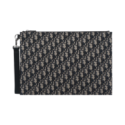Dior A4 Pouch Beige & Black Dior Oblique Jacquard
