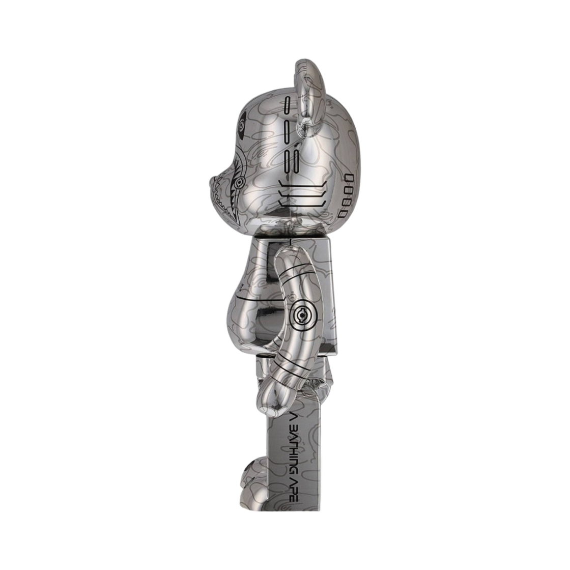 베어브릭 x 베이프 x 하지메 소라야마 카모 샤크 1000% 실버(Bearbrick x BAPE x Hajime Sorayama Camo Shark 1000% Silver) - 3