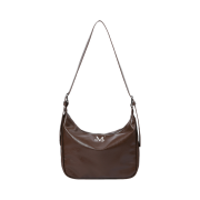 MUCENT Pot Double Wrinkle Leather Shoulder Bag Brown