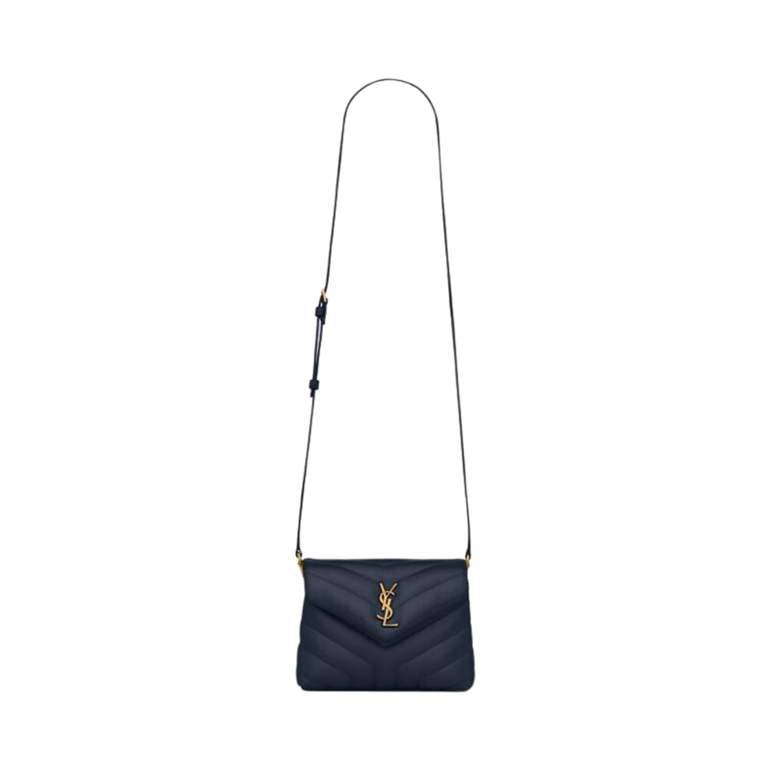 678401-DV707-4227 Saint Laurent Bronze Monogram Loulou Toy Bag in Matelasse Y Leather Charron Blue