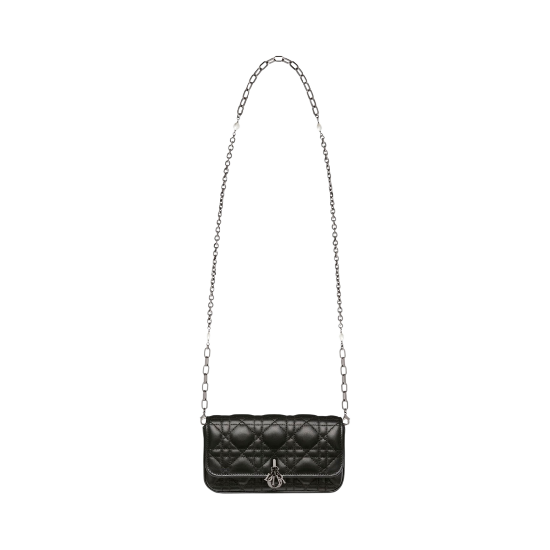 디올 레이디 휴대폰 파우치 까나쥬 램스킨 블랙(Dior Lady Phone Pouch Cannage Lambskin Black) - 4