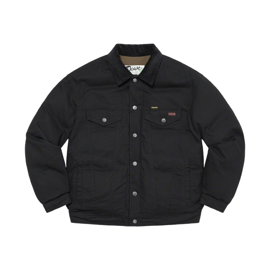 슈프림 x 쇼트 캔버스 다운 트러커 자켓 블랙 - 22FW