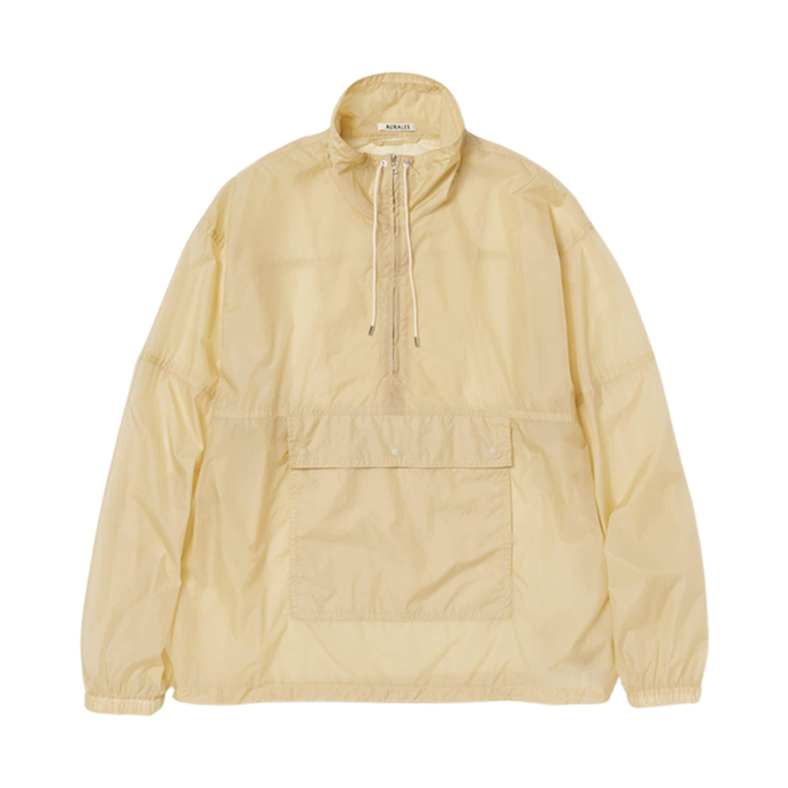 오라리 워시드 슈퍼 라이트 에어리 나일론 아노락 아이보리 베이지