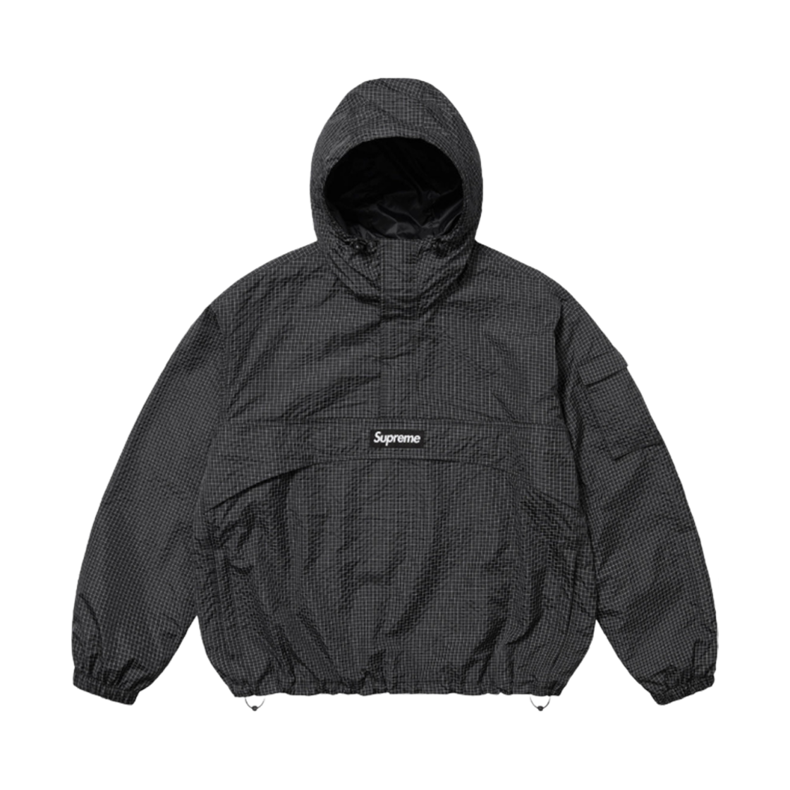 슈프림 리플렉티브 립스탑 아노락 블랙 - 25SS(Supreme Reflective Ripstop Anorak Black - 25SS)