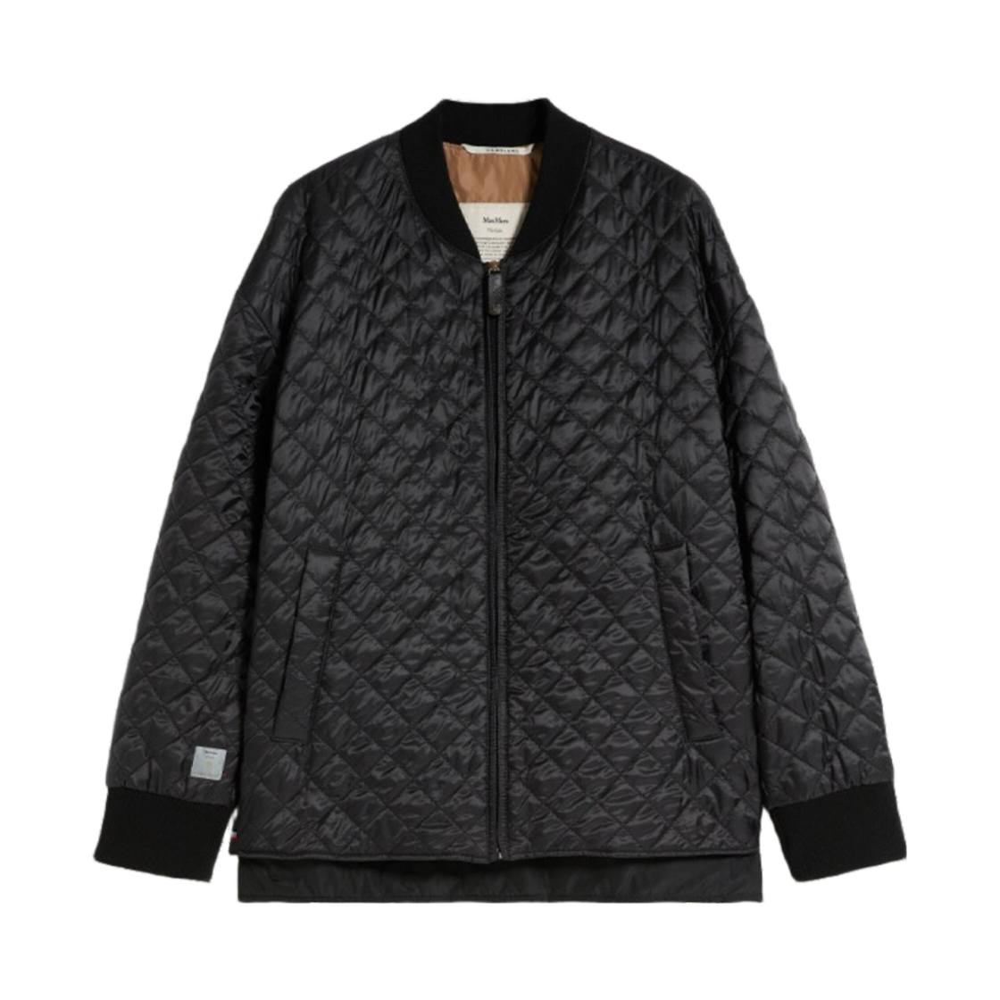 (W) 막스마라 더 큐브 마야 방수 캔버스 봄버 자켓 블랙((W) Max Mara The Cube Maya Water-Repellent Canvas Bomber Jacket Black) - 1