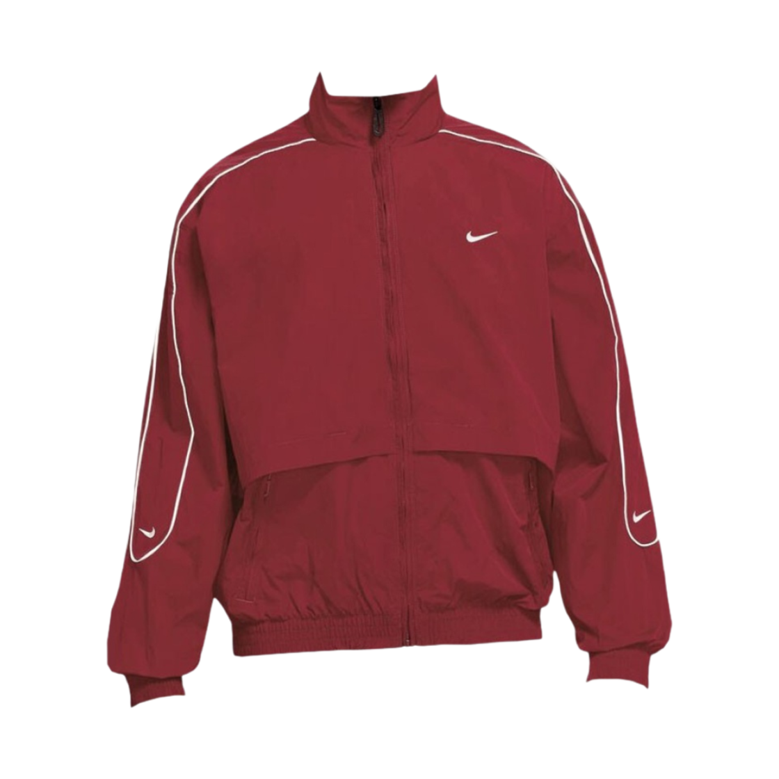 나이키 NSW 솔로 스우시 우븐 트랙 자켓 팀 레드 - 아시아(Nike NSW Solo Swoosh Woven Track Jacket Team Red - Asia)