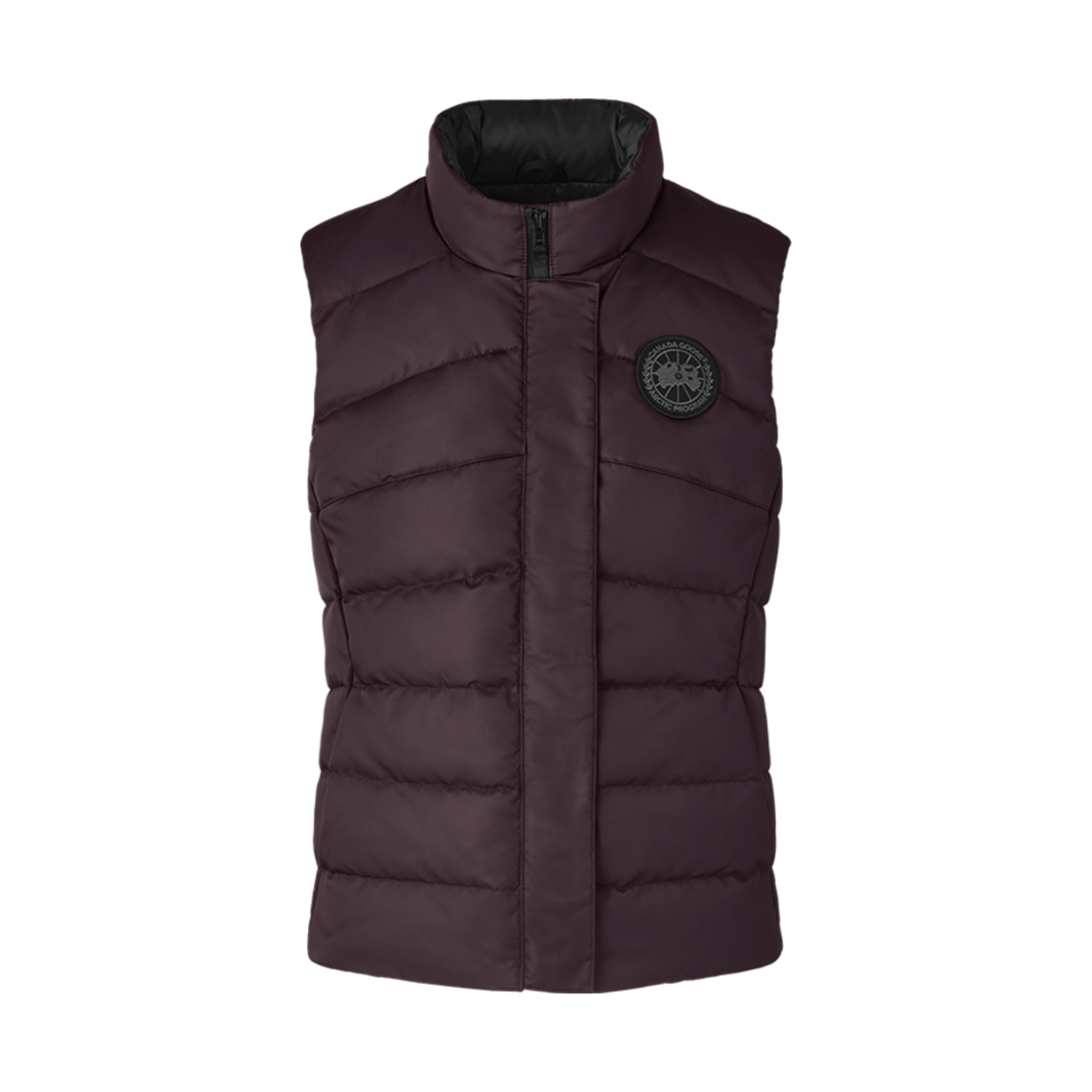 (W) 캐나다 구스 프리스타일 베스트 퍼포먼스 사틴 블랙 라벨 사추마 플럼((W) Canada Goose Freestyle Vest Performance Satin Black Label Satsuma Plum) - 1