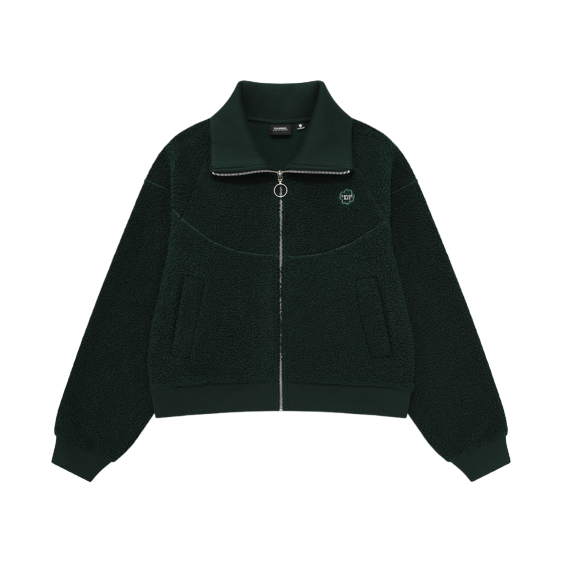 (W) 커버낫 쉐르파 집업 자켓 그린((W) Covernat Sherpa Zip Up Jacket Green)