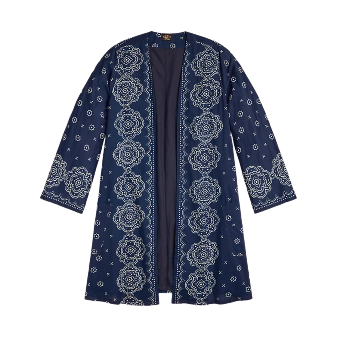 100048582 (W) Double RL Indigo Bandana Print Voile Duster Dark Indigo
