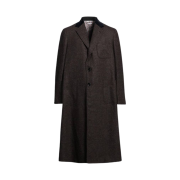 Thom Browne Shetland Elongated Sack Overcoat Brown