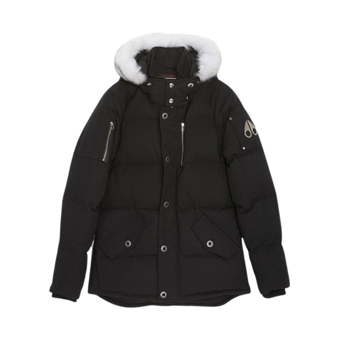 M32MJ128S1001 Moose Knuckles Original Threequarter Jacket White Shearling Black