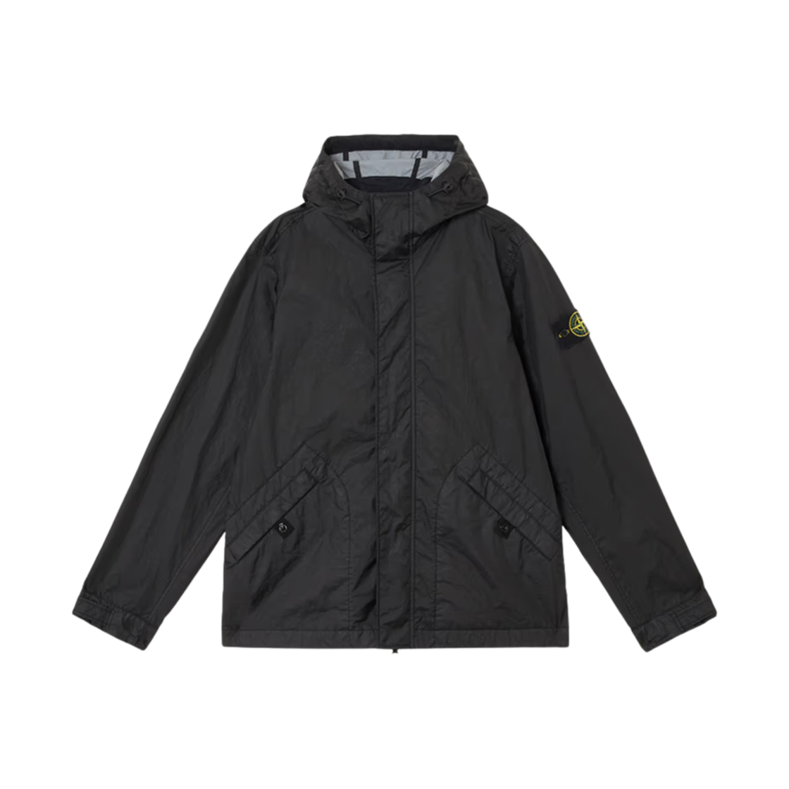 스톤 아일랜드 4100093 워터 레지스턴트 후드 자켓 블랙 - 25SS(Stone Island 4100093 Water-Resistant Hooded Jacket Black - 25SS)