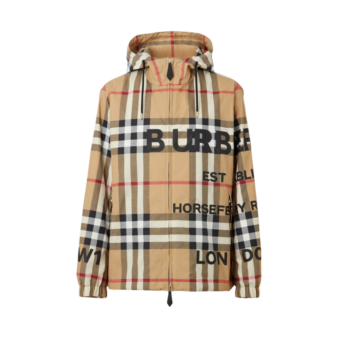 버버리 호스페리 프린티드 체크 나일론 후드 자켓 아카이브 베이지(Burberry Horseferry Printed Check Nylon Hooded Jacket Archive Beige) - 1