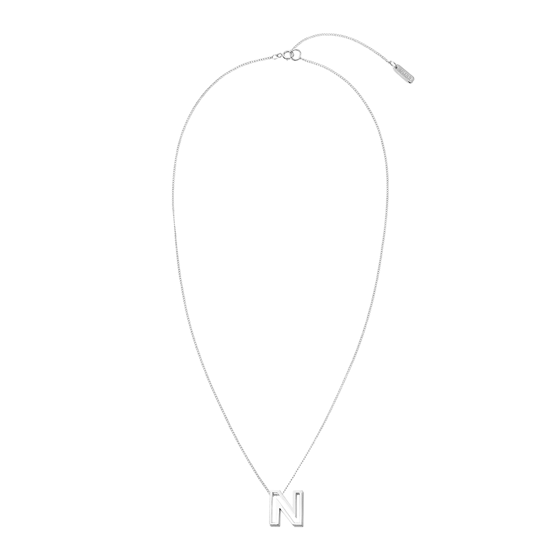 넘버링 #7700 스몰 아웃라인 이니셜 네크리스 실버(NUMBERING #7700 Small Outline Initial Necklace Silver)