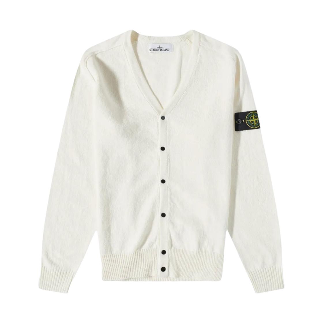 스톤 아일랜드 527D3 브이넥 니트 가디건 화이트 - 23SS(Stone Island 527D3 V-Neck Knit Cardigan White - 23SS) - 1