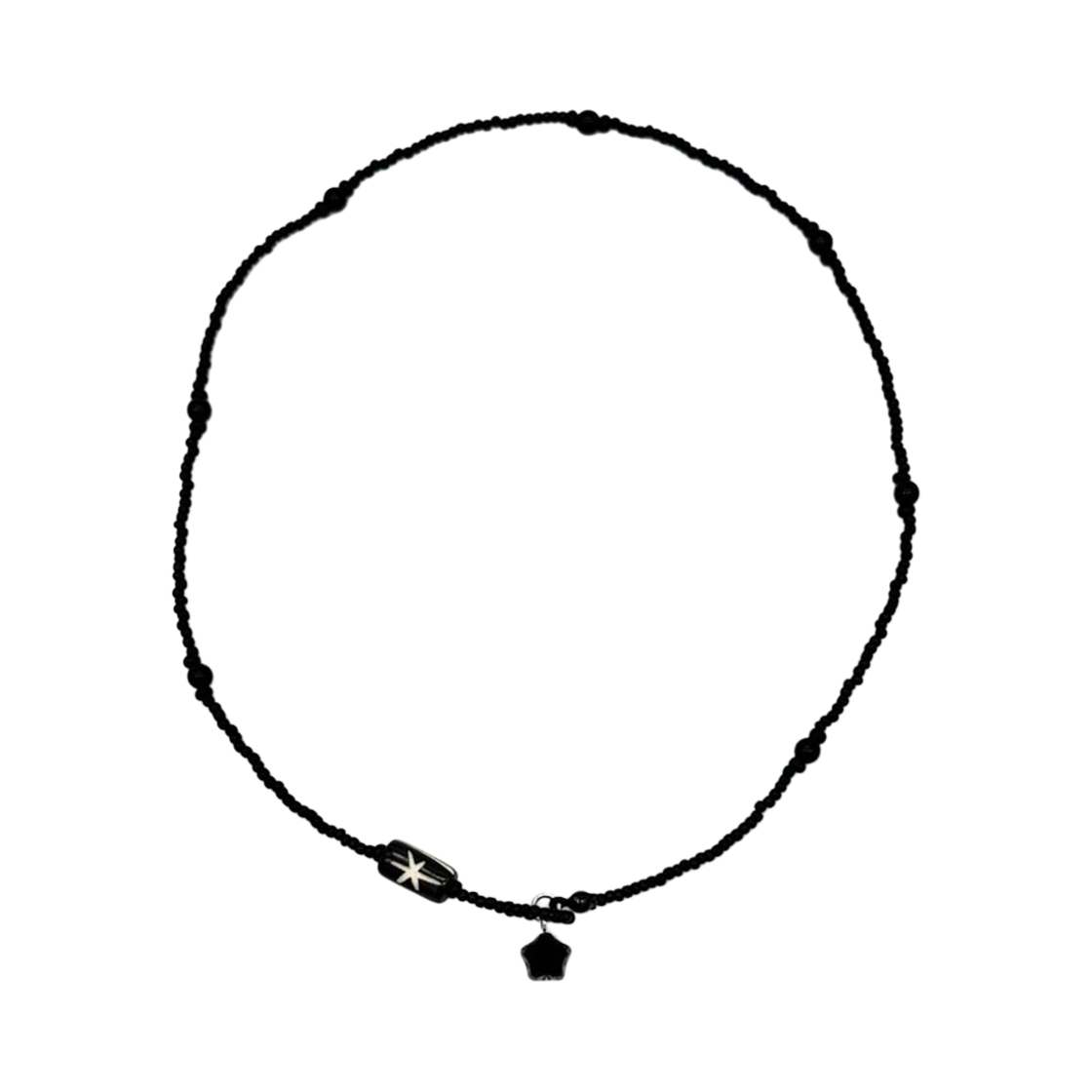 SLN524_01 SANLI Star Asterisk Necklace Black