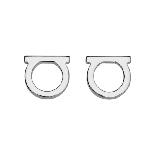 760119-696430 (W) Ferragamo Gancini Large Earrings Brass & Palladium