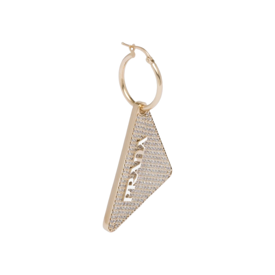 (W) 프라다 크리스탈 로고 주얼 레프트 이어링 골드 크리스탈((W) Prada Crystal Logo Jewels Left Earring Gold Crystal) - 2