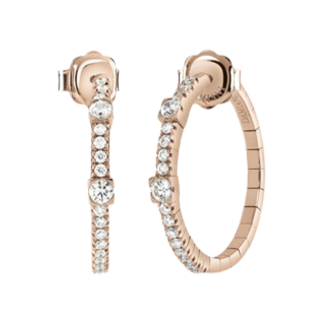 20085831 Damiani Notte di San Lorenzo Diamonds Earrings Pink Gold