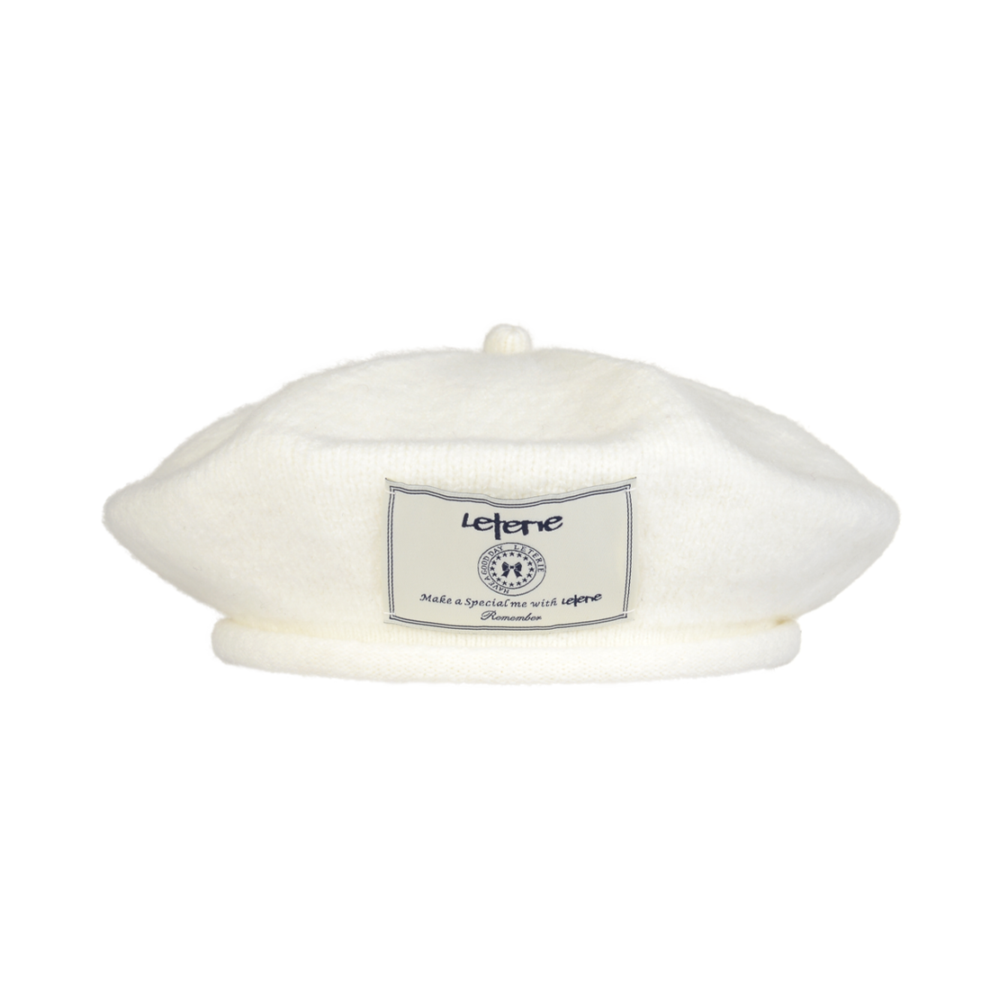 lr24fw56 Lr Label Knit Beret White