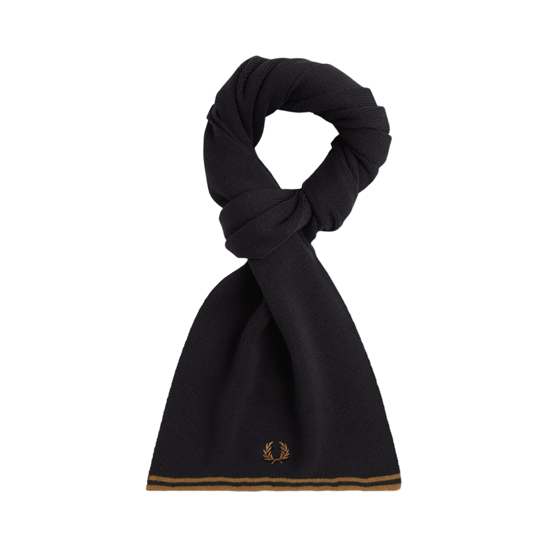 CFPU2439152-S77 Fred Perry Twin Tipped Merino Wool Scarf Black