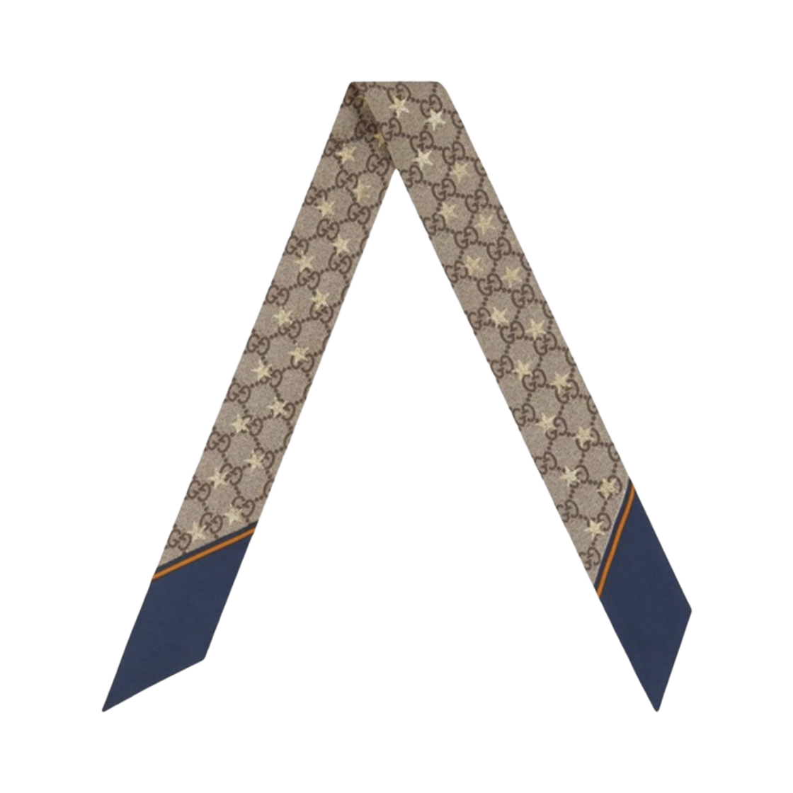 (W) 구찌 GG 스타 프린트 실크 넥 보우 네이비((W) Gucci GG Stars Print Silk Neck Bow Navy) - 1