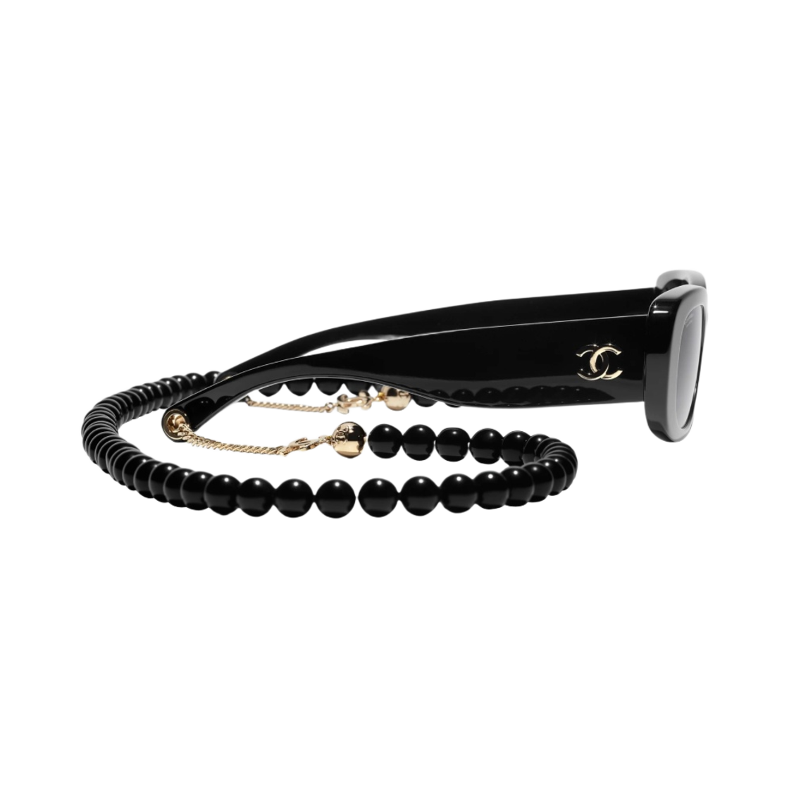 샤넬 선글라스 아세테이트 & 블랙 골드 프레임 그레이 렌즈(Chanel Sunglasses Acetate & Black Gold Frame Grey Lenses) - 2