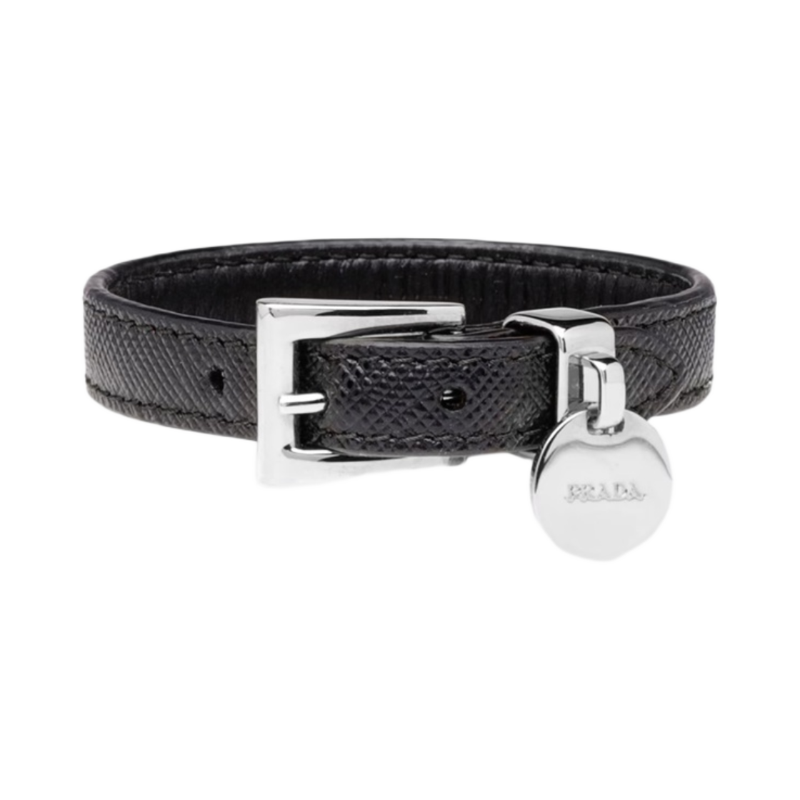 (W) 프라다 사피아노 레더 브레이슬릿 블랙((W) Prada Saffiano Leather Bracelet Black) - 1