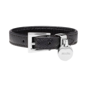 (W) Prada Saffiano Leather Bracelet Black