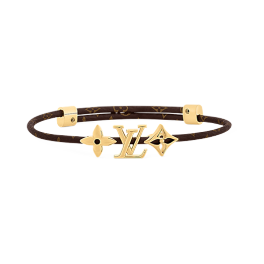 (W) Louis Vuitton LV Iconic Bracelet Other Leathers Monogram Gold