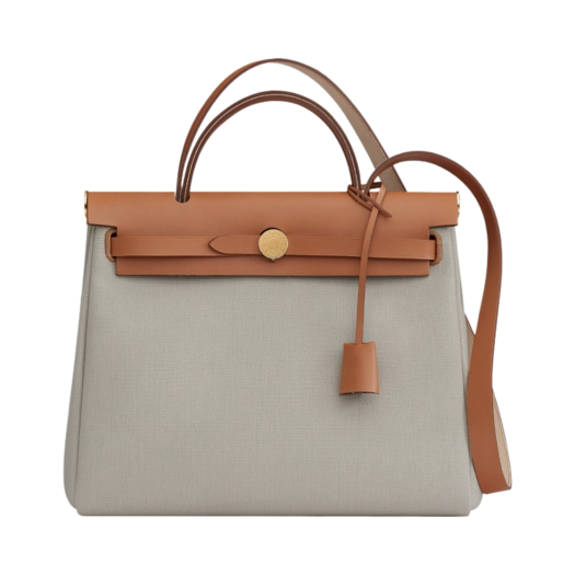 Hermes Herbag Zip 31 Bag Retourne & Gold Beton Naturel