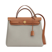 Hermes Herbag Zip 31 Bag Retourne & Gold Beton Naturel