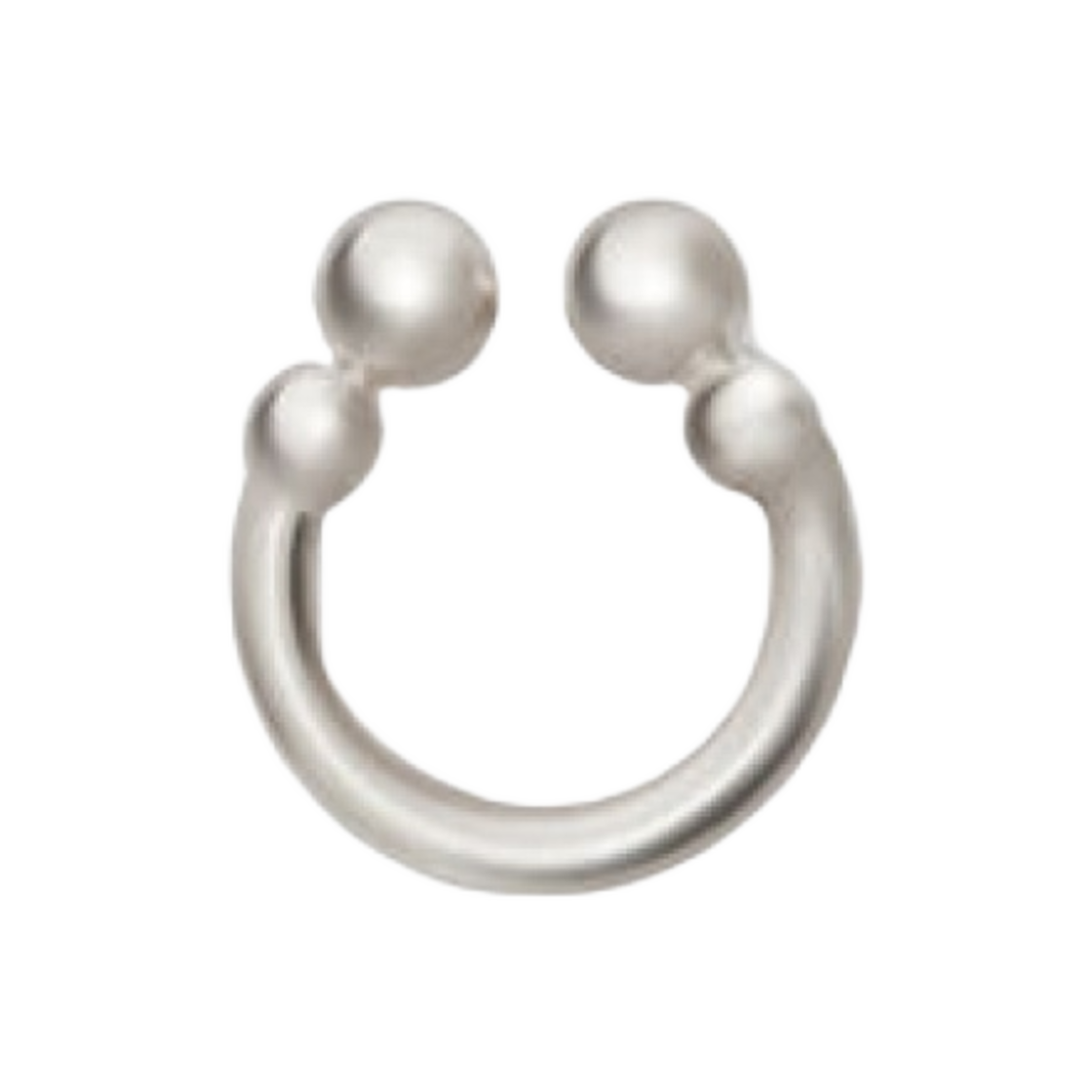 J11UQ0005-P4865-041 Jil Sander Handcrafted Silver Open Ring With Metal Pearls Silver