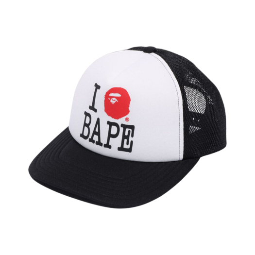 - BAPE I Love BAPE Mesh Cap Black