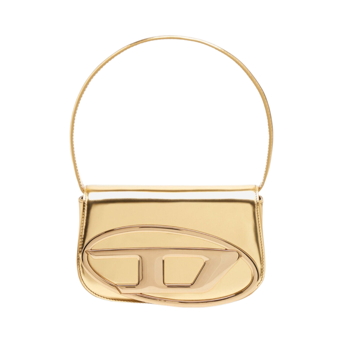 X08396PS202-H0500 Diesel 1DR Shoulder Bag in Mirrored Leather Gold