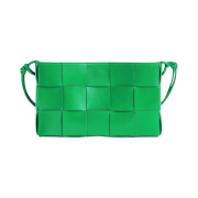 Bottega Veneta Leather Cassette Pouch on Strap Parakeet